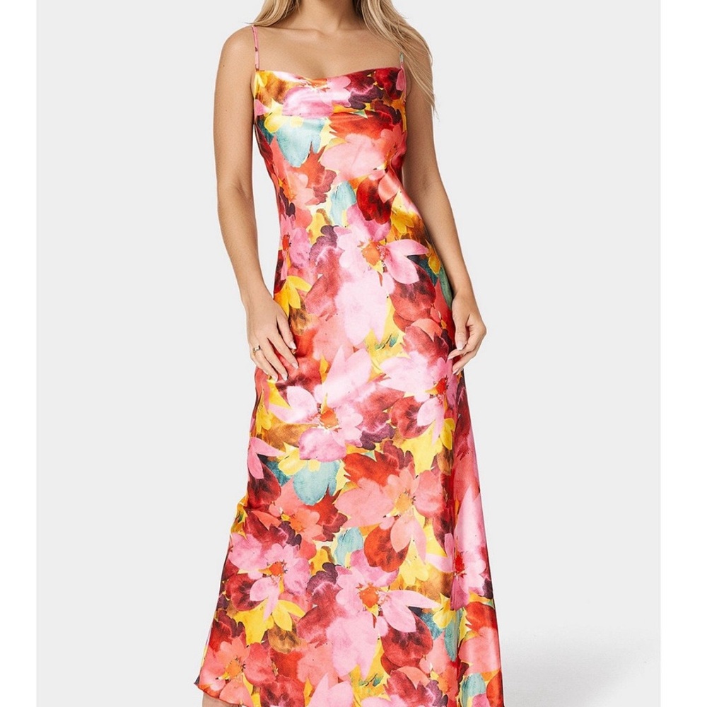 bebe Vibrant Floral Maxi Dress Size Small